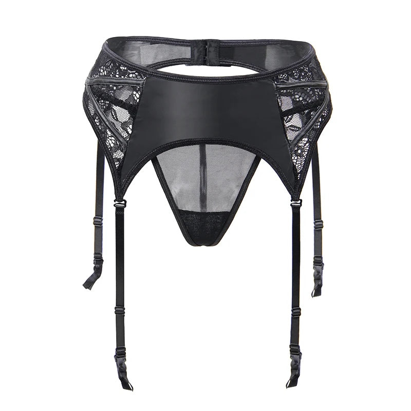 Ignite your adventurous spirit with our Lace Faux Leather Suspender Belt!