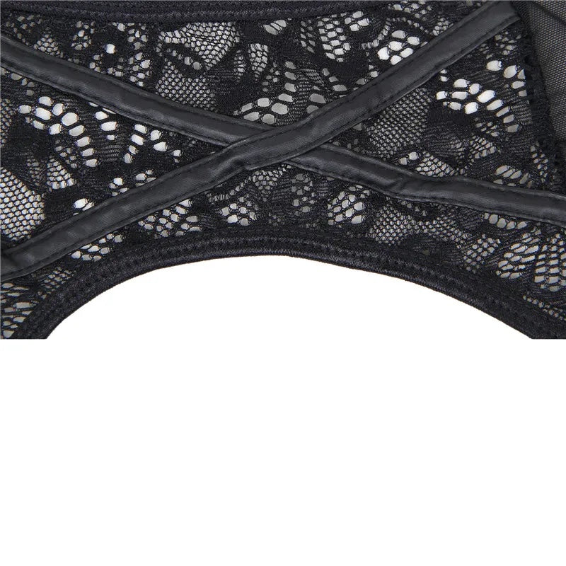 Ignite your adventurous spirit with our Lace Faux Leather Suspender Belt!