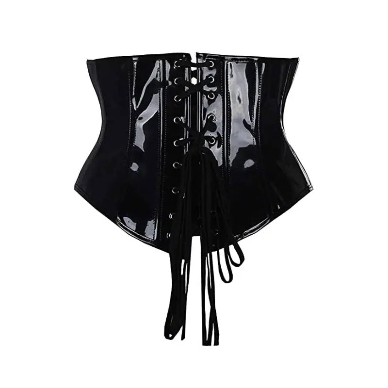 Transform yourself into a stunning, confident beauty with the Steampunk Black PU Leather Zipper Corset.