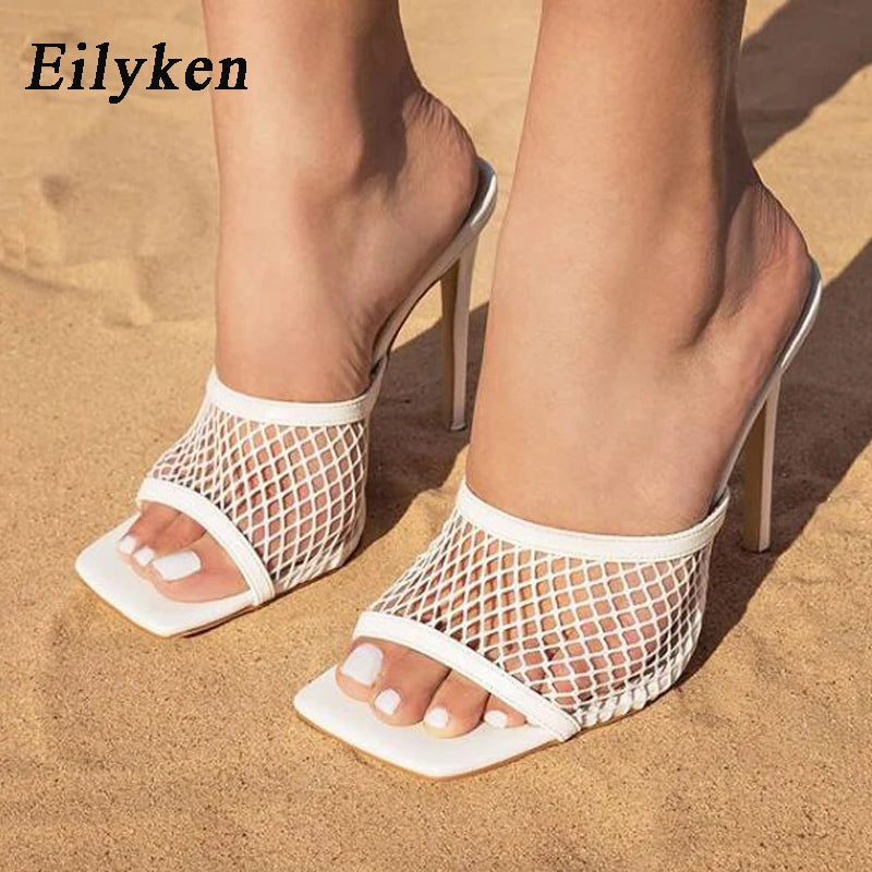 Experience the ultimate in style and comfort with our sexy peep-toe Mesh Slippers.