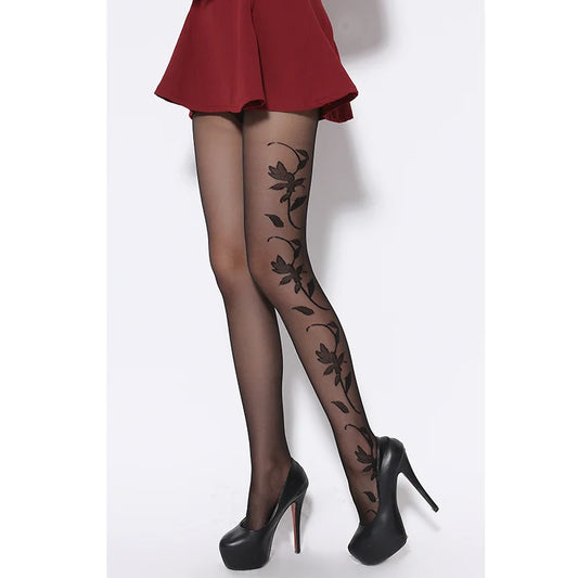 Indulge in the ultimate luxury with our 20D Ultra-Sheer Jacquard Core-spun Silk Tights!