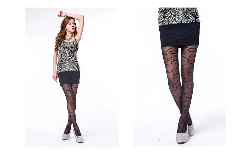 Indulge in the ultimate luxury with our 20D Ultra-Sheer Jacquard Core-spun Silk Tights!