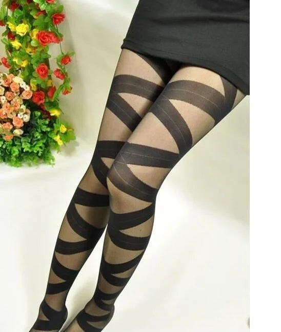 Elevate your fashion game with our Striped, Seamless Pantyhose for Women.