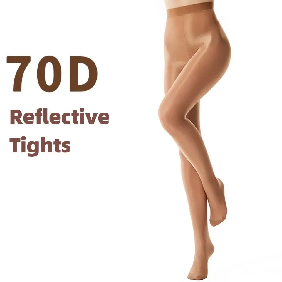 Transform your figure and elevate your look with our Shiny 70D Shaping Tights!