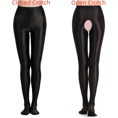 Ramp up your style game with these shiny 80D Closed Crotch or Open Crotch Pantyhose