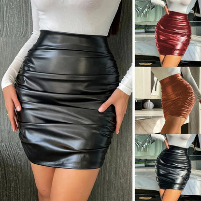 Experience the ultimate in style and confidence with our Mini Skirt made from high quality faux leather!