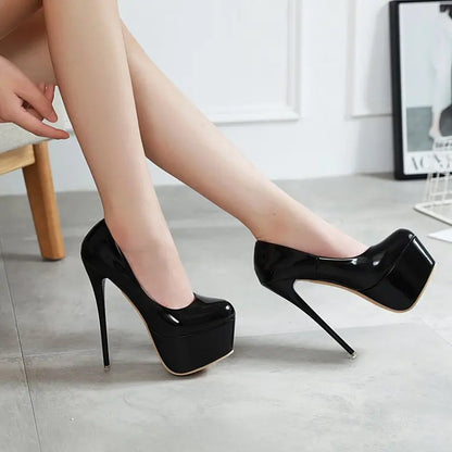 Unleash your inner confidence and elevate any outfit with these 16cm Platform Heels